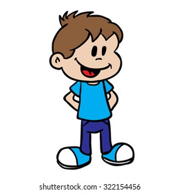 ilustración de caricatura de un niño sonriente