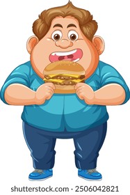 Smiling boy enjoying a delicious burger