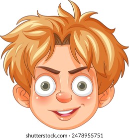 Smiling boy with expressive eyes and blonde hair