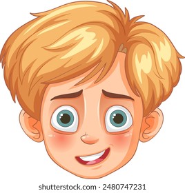 Smiling boy with expressive green eyes