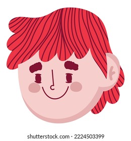 icono de la cara de niño sonriente aislado