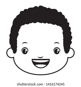 smiling boy face on white background vector illustration