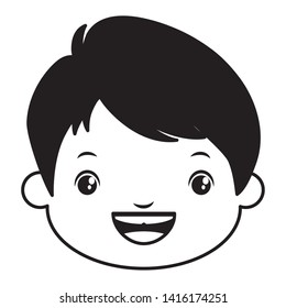 smiling boy face on white background vector illustration