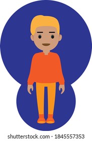 
diseño plano de niño sonriente con apariencia brillante
