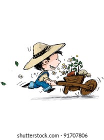 Smiling Boy Gardener