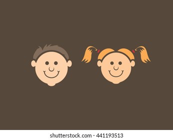 Smiling Boy Girl Child
