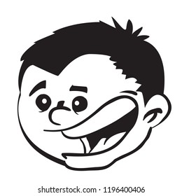 ilustración dibujada a mano de un niño sonriente aislado en blanco