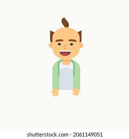 smiling boy icon white background