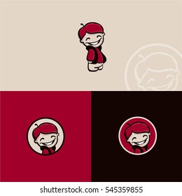 Smiling boy icons. Vector illustration.