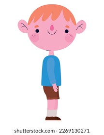 smiling boy illustration over white