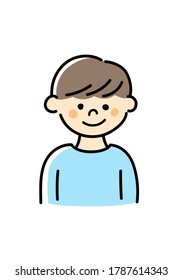 Smiling boy illustration vector material