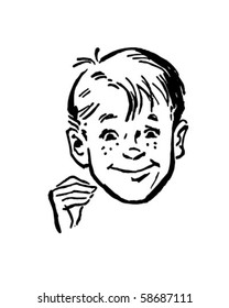 Smiling Boy - Retro Clip Art