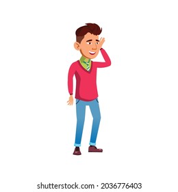 smiling boy wiping tears happiness cartoon vector. smiling boy wiping tears happiness character. isolated flat cartoon illustration