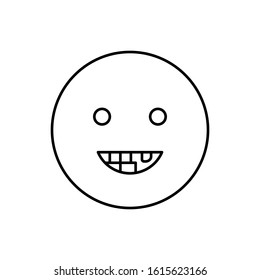 Smiling with broken teeth icon. Simple line, outline vector expression of mood icons for ui and ux, website or mobile application