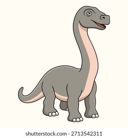 Sonriente Brontosaurus Vector de personajes de dibujos animados