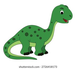 Brontosaurio sonriente sobre fondo blanco