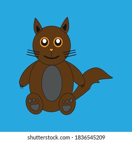 a smiling brown cat doll
