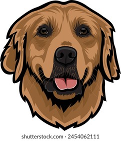 Smiling Brown Golden Retriever Dog Portrait