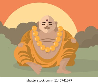 smiling budha japanese zen monk budai