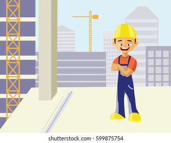 Building Construction Site Architects Cartoon Illustration Stock Vector ...