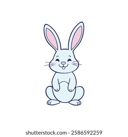 Smiling Bunny Character Vector for Easter and Spring Designs