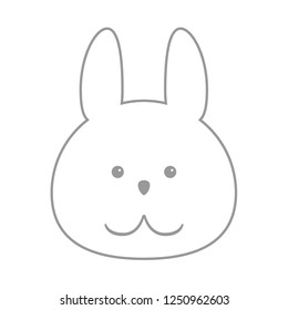 Smiling bunny face. Outline. Vector icon.