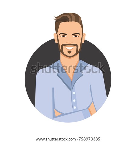 Smiling businessman with beard icon