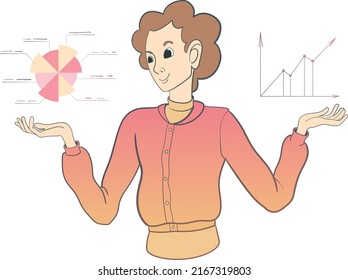 Smiling businessman consider graph and chart. Business plan concept. 