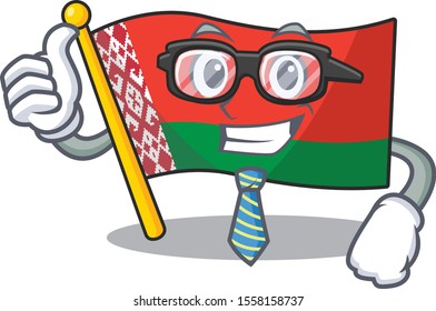 Smiling businessman flag belarus cartoon character style