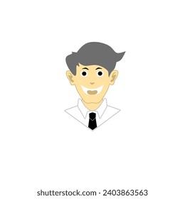 a smiling businessman. Flat design vector illustration isolated on white