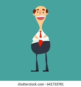Smiling businessman. Vector image.