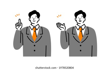 A smiling businessman who guides you