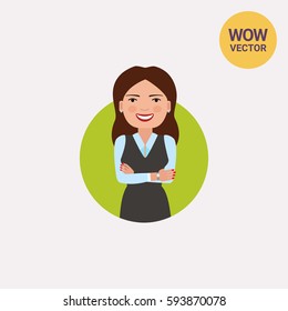 Smiling businesswoman with hands crossed