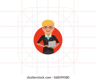 Smiling businesswoman with laptop