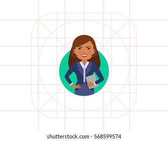 Smiling businesswoman with notebook