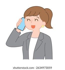 Smiling businesswoman on a phone call