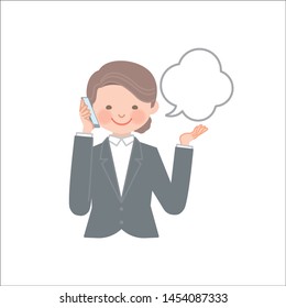 Smiling businesswoman speaking on the phone