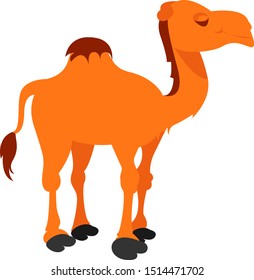Smiling camel, illustration, vector on white background.