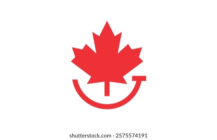 a smiling canadian themed graphic image, on a white background. vector graphic base.