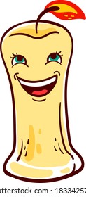 Smiling candle, illustration, vector on white background
