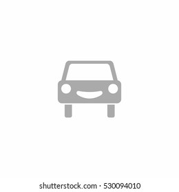 Smiling car vector icon on white background