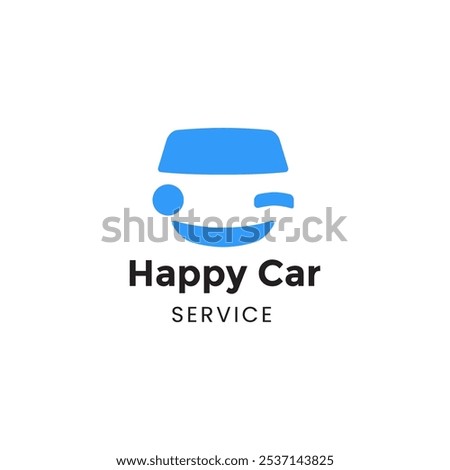 Smiling car vector logo design. Car service concept for automotive, logo, transportation, monogram and race branding and identity