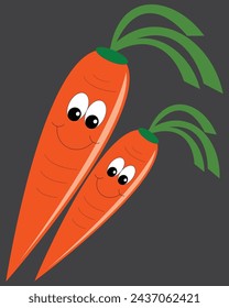 Smiling Carrot Vegetable Character Design