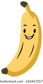 Smiling Cartoon Banana Character Illustration