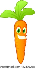 Smiling cartoon carrot vector illustration