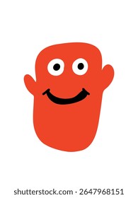 smiling cartoon character on white background vector illustration