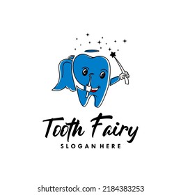 Smiling Cartoon Character Of Tooth Fairy Logo Design