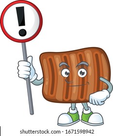 Smiling cartoon design of roasted beef with a sign