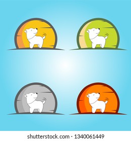 Smiling cartoon dog character Design Illustration