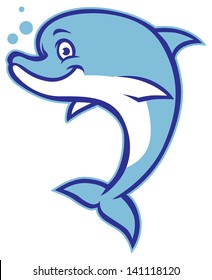 smiling cartoon dolphin